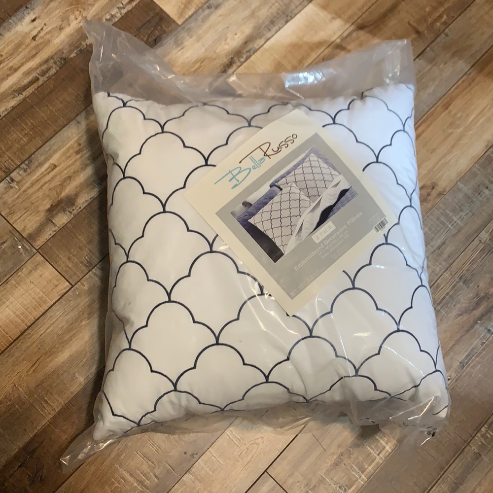 2 New Embroidered Decorative Pillows